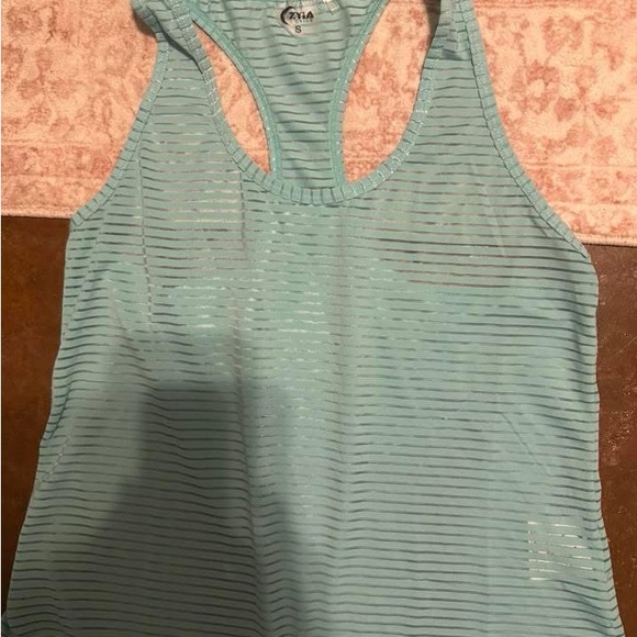 ZYIA Women's Light Blue Striped Tank Top - Picture 1 of 1